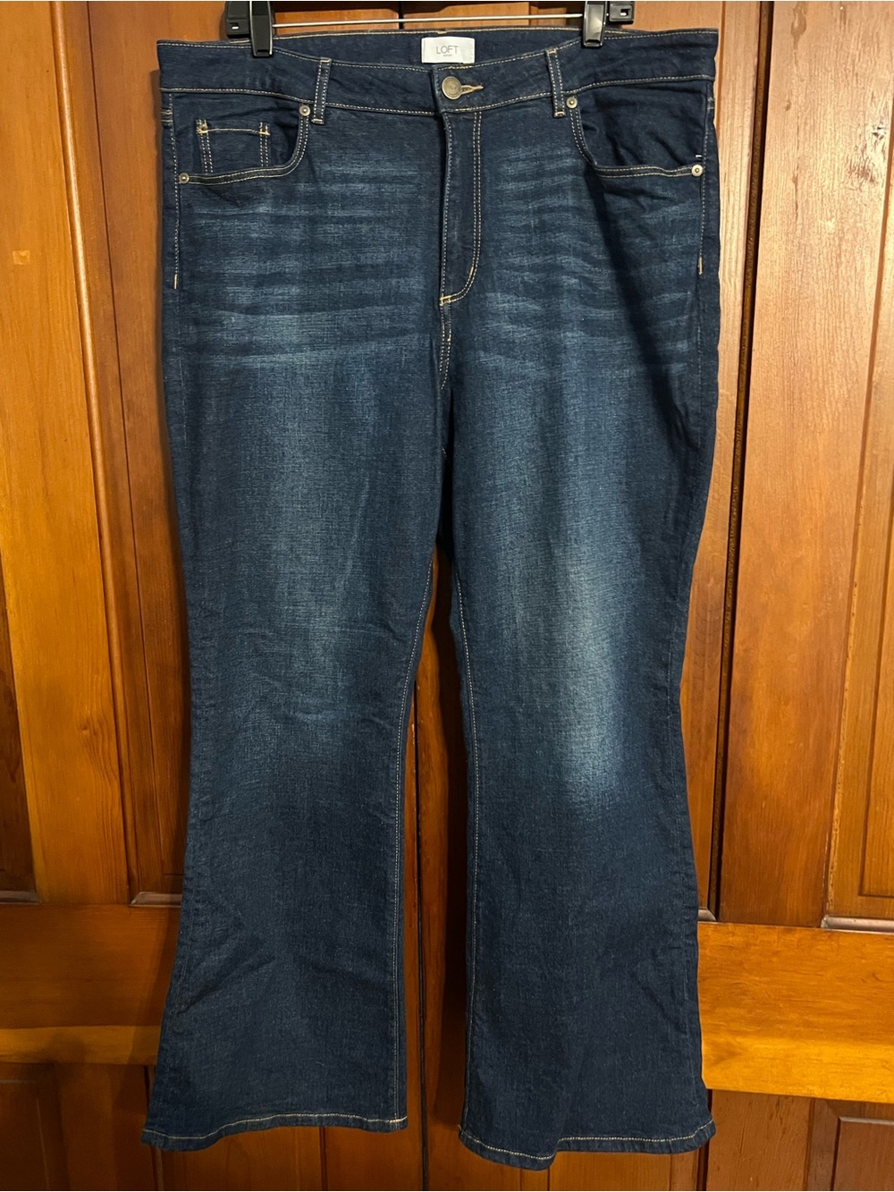LOFT Curvy Bootcut Jeans Dark Blue Size 16